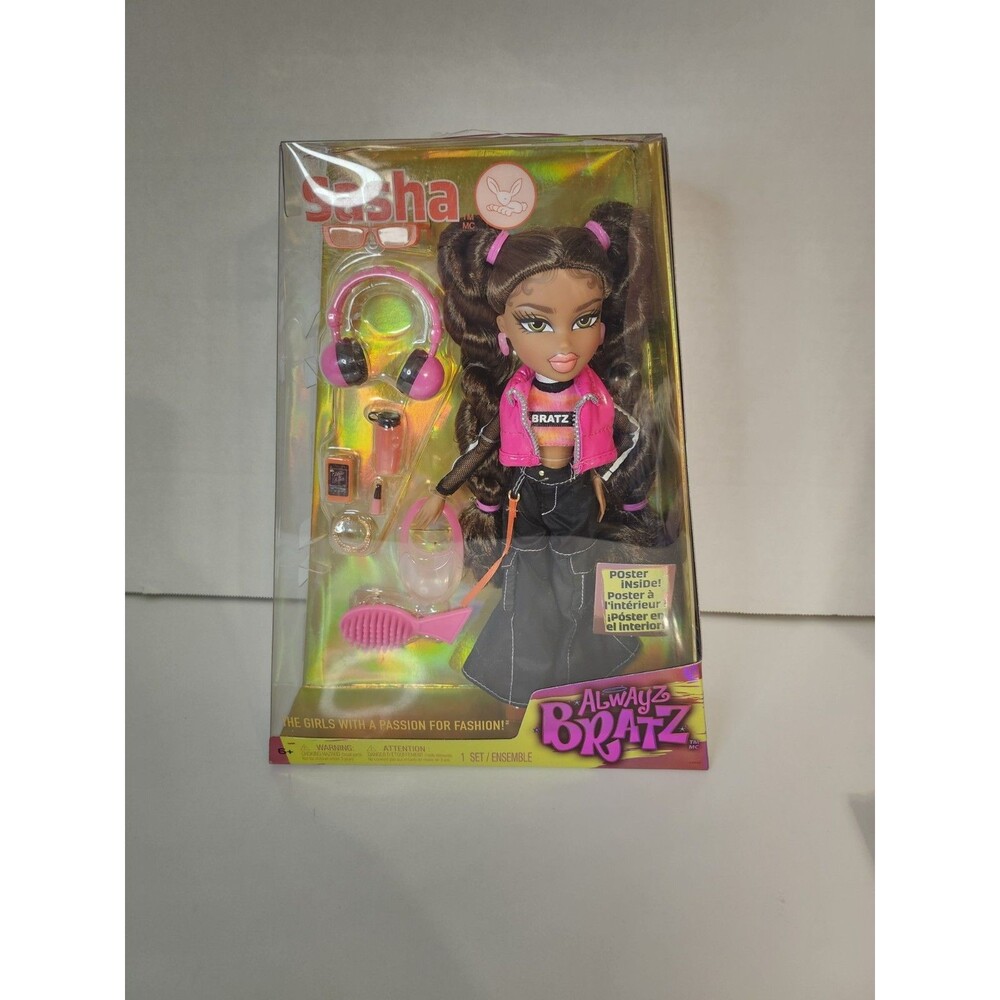 Bratz Alwayz Sasha Fashion Doll with 10 Accessories and Poster~ NEW